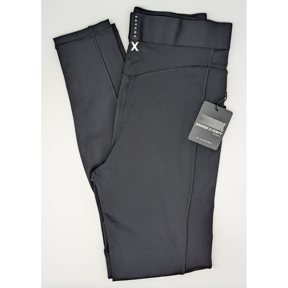 Savage X Fenty Sport‎ Leggings By Rihanna size Large Black High-Waist Yoga Pants
